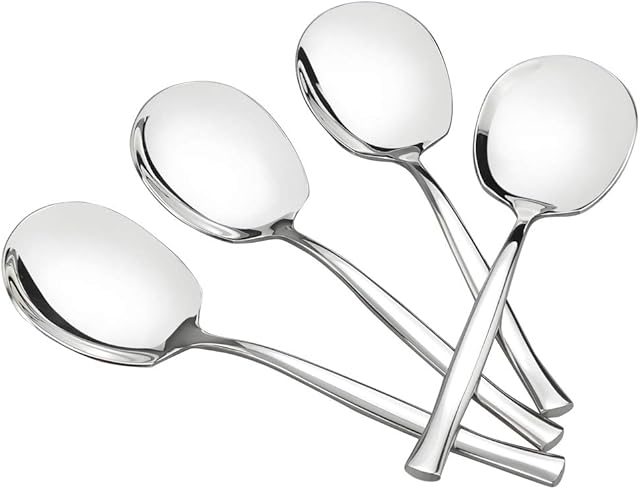 Xowine 6 Pieces Buffet Serving Spoons, Stainless Steel Large Serving Spoon