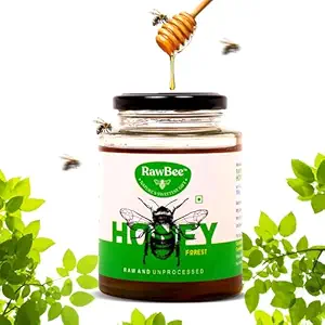 RAWBEE Honey 100% Pure Unprocessed Raw Organic Natural Honey 500 gm NABL Tested Wild Forest Honey Unpasteurized Unfiltered Zero Additives | Zero Added Sugar | For Stronger Immunity (Forest, 500gm)