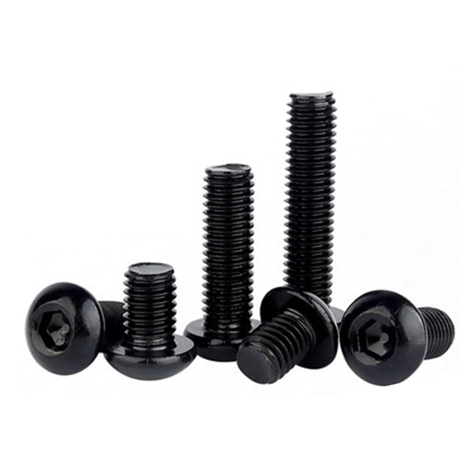 YNTIME Screws, Black stainless steel round head hexagon screws national standard semi-round head screws pan head bolts