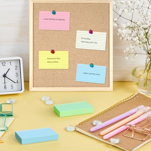 Colored Index Cards 3x5, 250 Pack, Ruled Index Cards, Flash Cards for Studying, Heavy Note Cards for Office, Home and School,Five Colors, Each Color Individually Wrapped, 50 Pack Per Package
