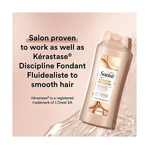 Suave Professionals Smoothing Conditioner For Dry Hair Keratin Infusion Hair Conditioner with 48-hour Frizz Control, 28…