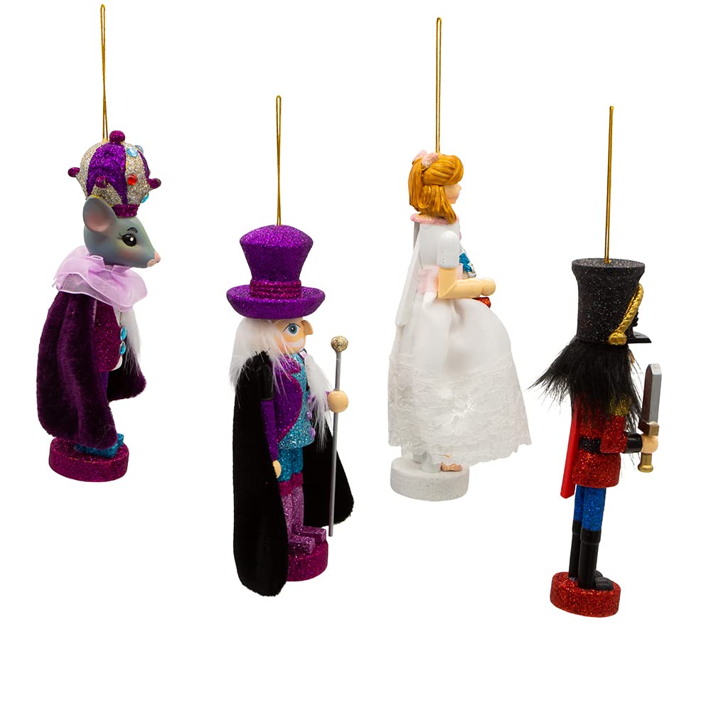 Kurt Adler 6-Inch Hollywood Nutcracker Suite 4-Piece Ornament Set