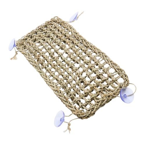 Sarini Hamacas de Pasto Marino para Reptiles,Hamaca de Pasto Marino Natural con ventosas,Camas Colgantes de Lagarto,nidos de Reptiles para Iguanas Anoles