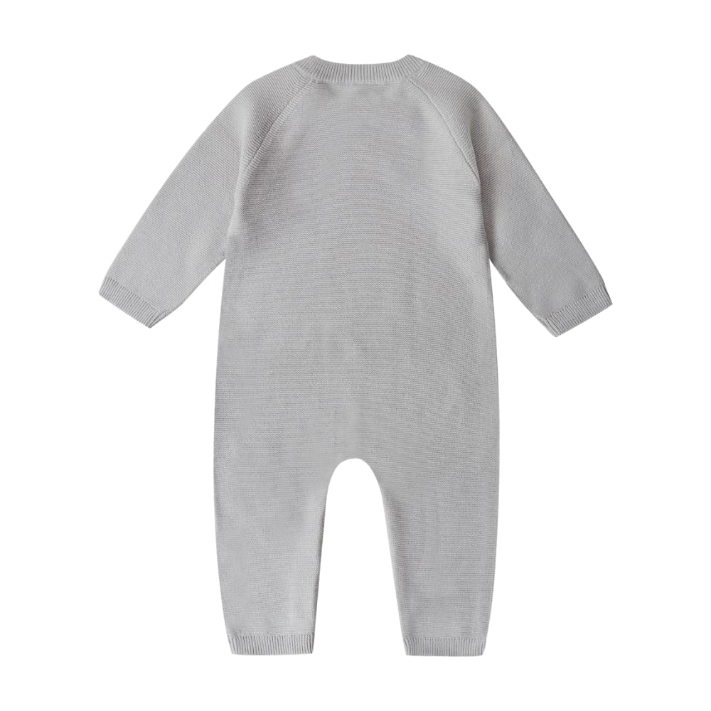 Stellou & friends 100% Cotton Knit Romper - Infant, Newborn, Baby Boy & Baby Girl Rompers (Grey, 3-6 Months)