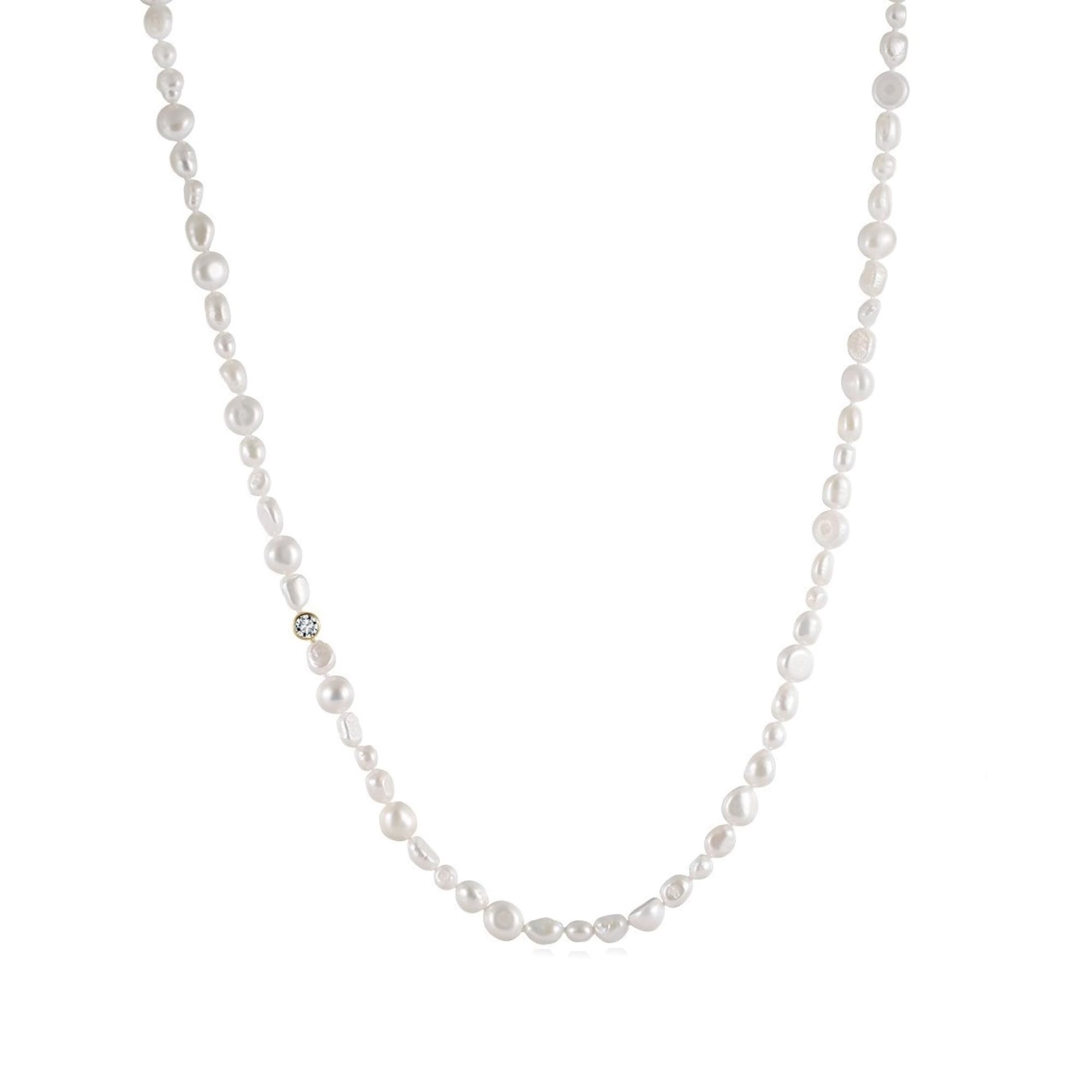 collana di perle barocche naturali d'acqua dolce, bianche, regali per donne ragazze