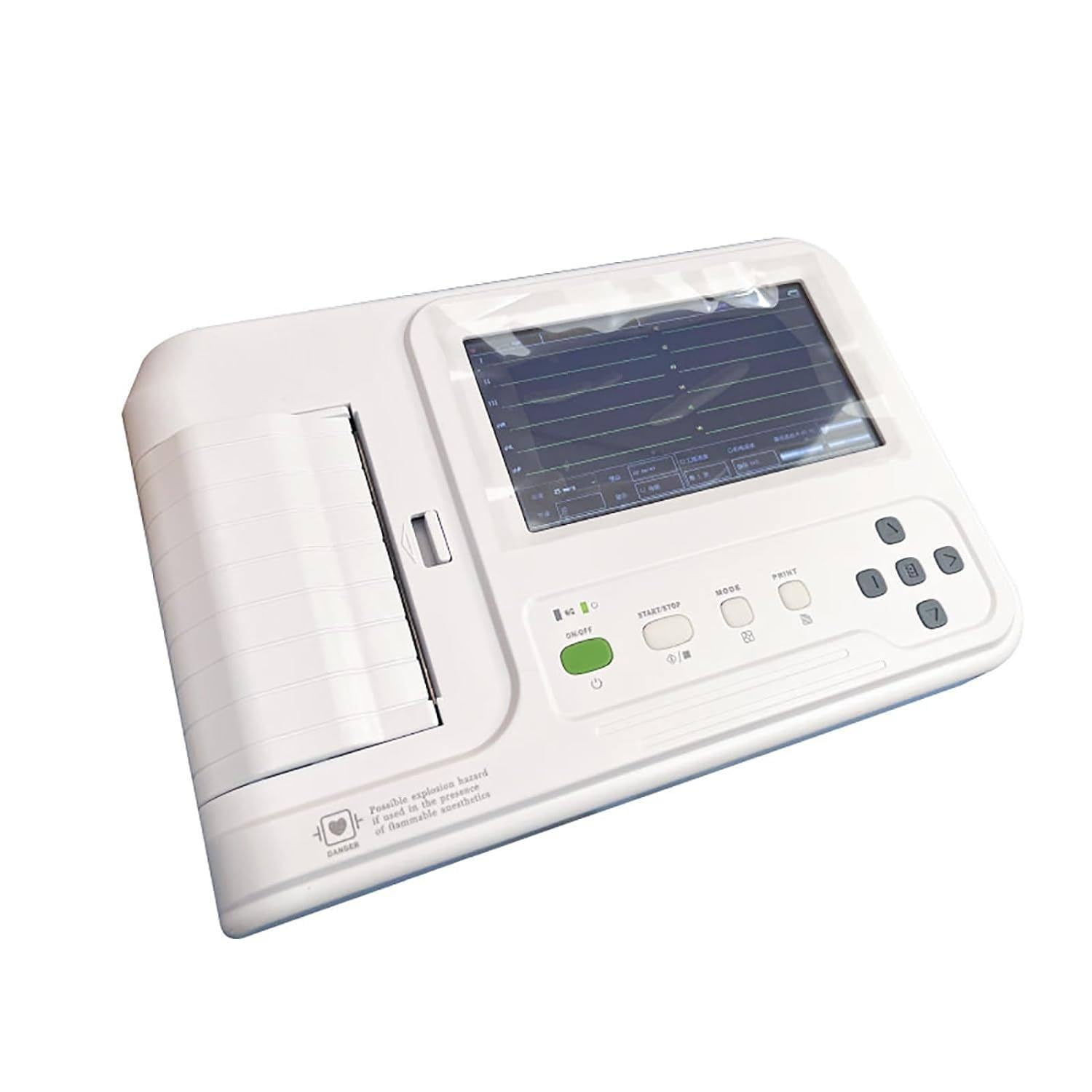 Domowy monitor zdrowia serca, monitor EKG/EKG, profesjonalny cyfrowy elektrokardiograf z kolorowym wyświetlaczem LCD, urządzenie 12-odprowadzeniowe