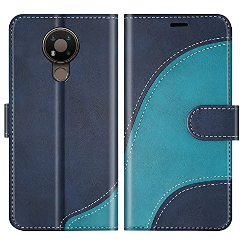 BoxTii Cover per Nokia 3.4, Custodia in PU Pelle Portafoglio per Nokia 3.4, Magnetica Cover a Libro con Slot per Schede, Blu