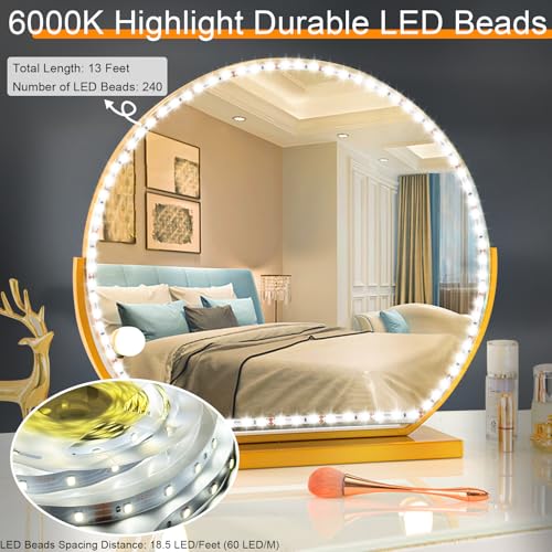 Tira flexible LED de 13 pies para espejo con luz de día 6000K miniatura 4
