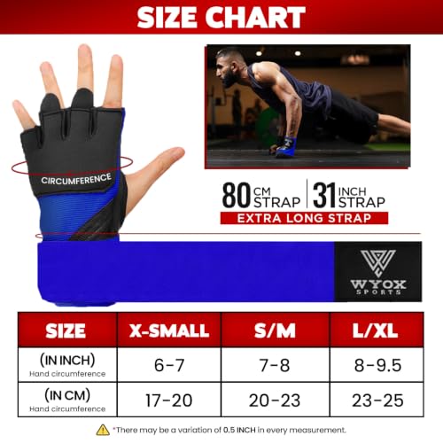 Image of WYOX Boxing Wraps MMA Gloves Inner Boxing Gloves for Women & Men - EZ-Off & On - Thick Knuckle Padding - Breathable Fabric