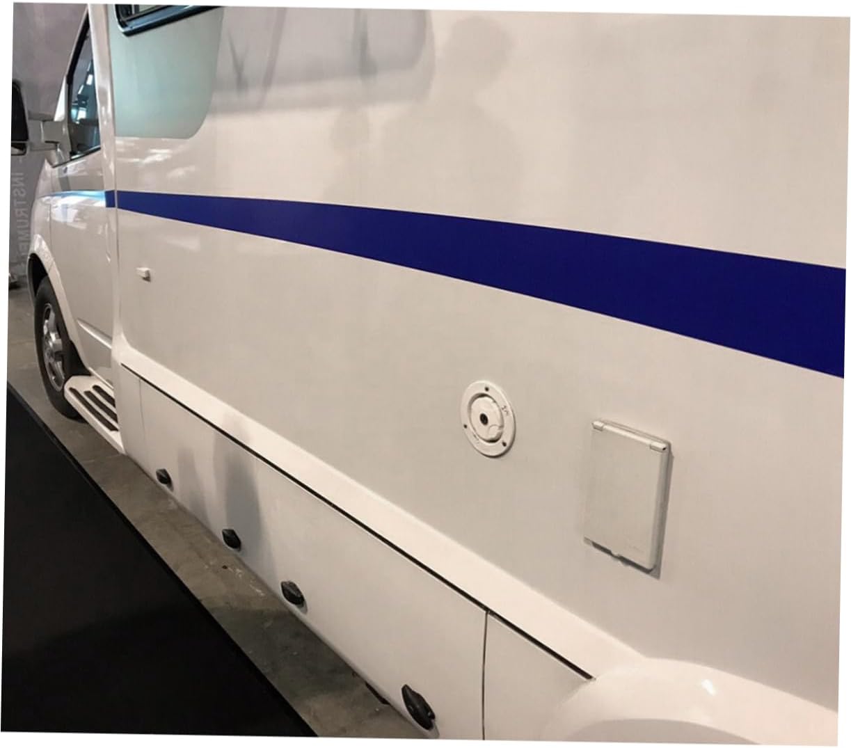 SOLUSTRE Inlet Fill Dish Hatch Lock for Rv Water Inlet Design White Secure Locking Lid Venting to Prevent Splashing Replacement for Trailers and Campers