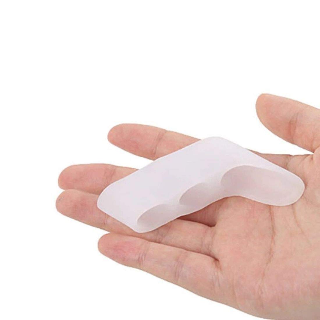 Digital Shoppy Silicone Gel Toe Separator Thumb Valgus Protector Bunion (White) - 1 Pair 1