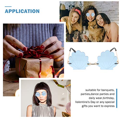 jojofuny 1Pc Fashion Sunglasses Flame Sunglasses Rimless Wave Sunglasses Rimless Sunglasses Shell Shaped Eyeglasses3