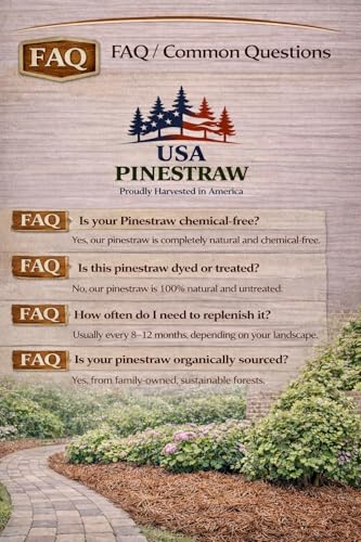 Long Needle Pine Straw Mulch - 100 Sqft Coverage 1 Set - Premium USA Harvested PineStraw for Landscaping, Weed Control, Moisture Retention & Erosion Control - USA Pinestraw - Thumbnail 3
