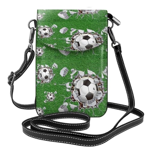Portefeuille en cuir PU football pour femme rangeant cartes et téléphone sans encombre