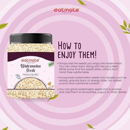 Image of Eatmate Raw Watermelon Seeds 1 Kg | Protein-Rich Superfood | Non-GMO Tarbuj Beej | Gluten-Free Magaj Seeds for Eating, Snacking, Baking, Salads and Trail Mix | Nutrient-Dense Antioxidant Source
