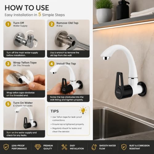 Image of MONIT Plastic Water Tap /Pillar Cocke for Wash Basin /Plastic Piller Bib Cock /S Tsink /Bathroom Bibcock (Eco Sink Cock)