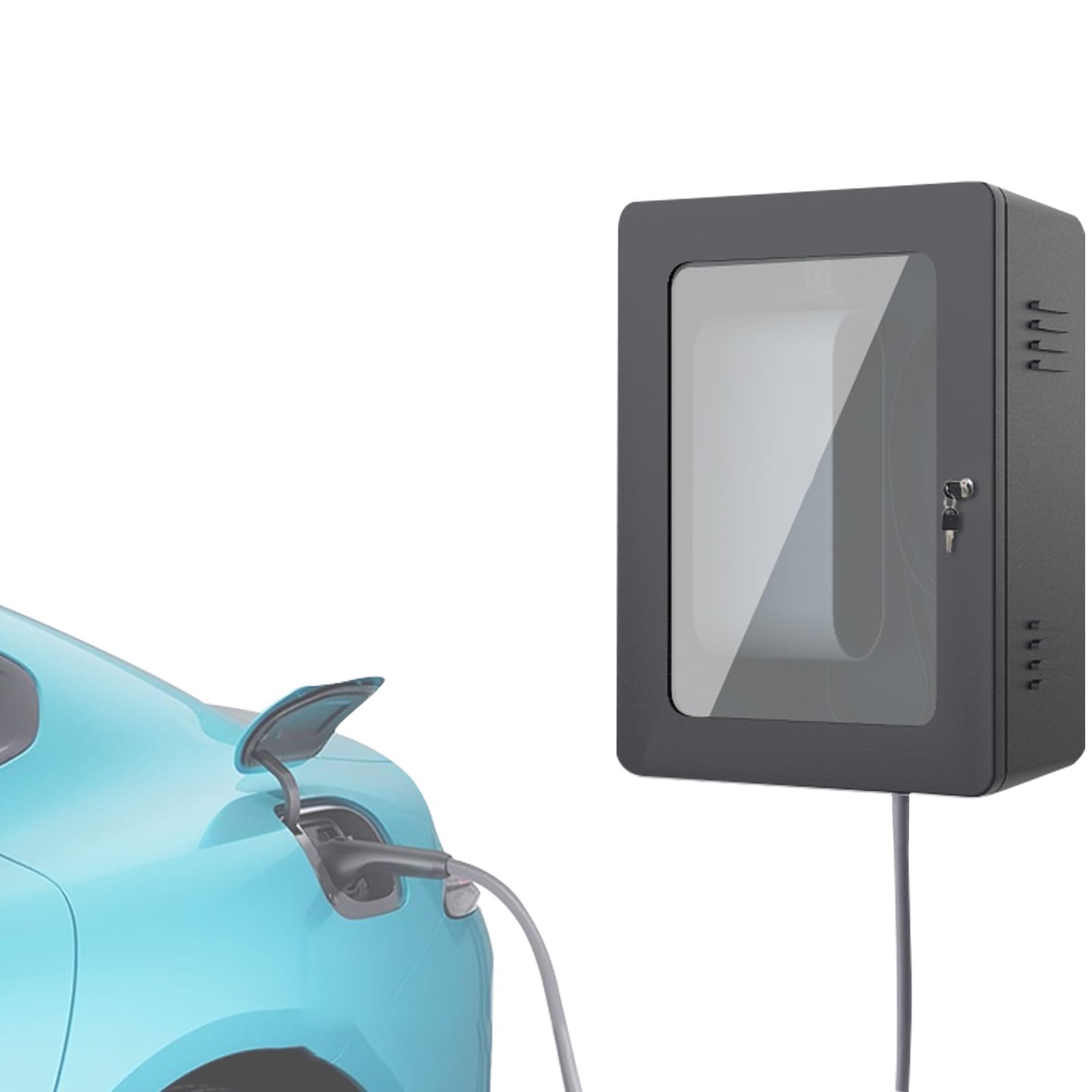 Boîtier de chargeur mural gris idéal pour sécuriser la recharge au garage