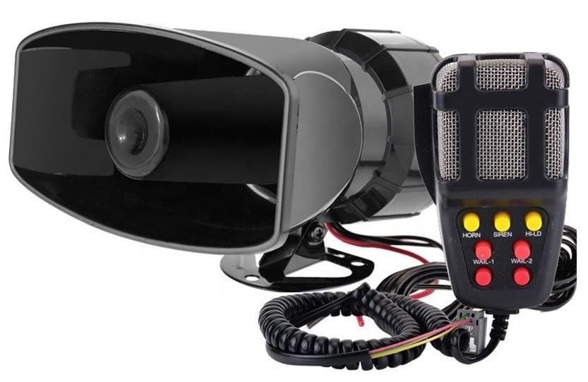 Police Horn for Cars Jeeps suvs 7 Tone Loud Hooter with Mic VIP Siren 100 watts Police Siren for All Cars Jeeps suvs Universal 7 Tone Loud Hooter Car Speaker kit with mic