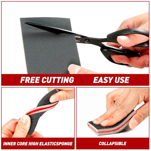 Image of 36 PCS Sanding Sponge Block 80-400 Grit Wet Dry Sandpaper for Wood Metal | Sandpaper Assortment, Flexible Foam for Curved & Uneven Surfaces, Washable & Reusable, for DIY Projects Auto