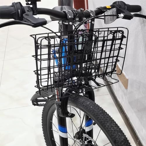 image for Tfwadmx Folding Bike Front Basket Wire with Handles Easy Installation 