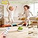 Purryegift 3 in 1 Dinosaur Rocket Launcher, Musical Spinning Jump Dinosaur Toy, Ring Toss Game & Stomp Rockets with Remote Control, Kids Indoor & Outdoor Energy Burning Toys for Boys Girls (1 Set)