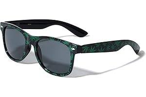 Black Square 420 Weed Leaf Sunglasses w/Iridium Lenes