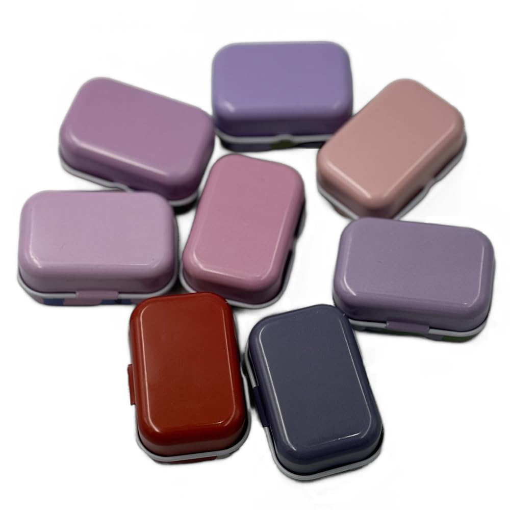 CCUUHJ 8 Pack Tins Container Rectangular Small Tin Box Metal Empty Hinged Tins Empty Tins Basic Necessities Tins for Candies Jewelry,6X4X2.5 CM (Floral 02) - Image 4