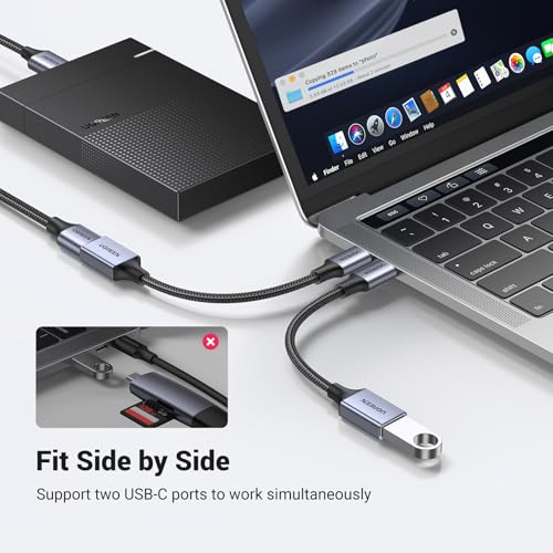 UGREEN USB C to USB 3.0 Adapter 5Gbps OTG Cable Type C Male to USB A Female Nylon Braided Aluminum Compatible with iPhone 15 Plus Pro Max MacBook Pro Air iPad Pro Galaxy S24 (Blue) - Thumbnail 5