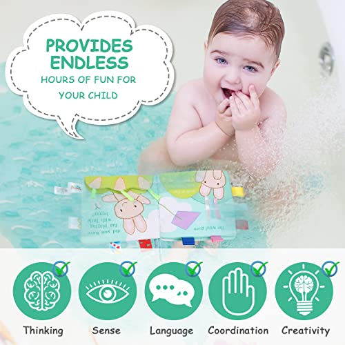 Vicloon Babybücher, Knisterbuch Baby ab 0 Monate Soft-Bilderbuch Stoffbücher Spielbuch für Babys Neugeborenes… – Bild 6