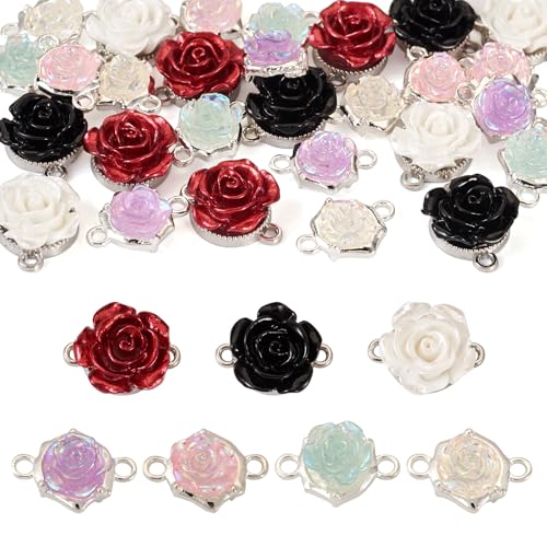 Pendentifs floraux à dos plat pour loisirs créatifs et bijoux Saint-Valentin