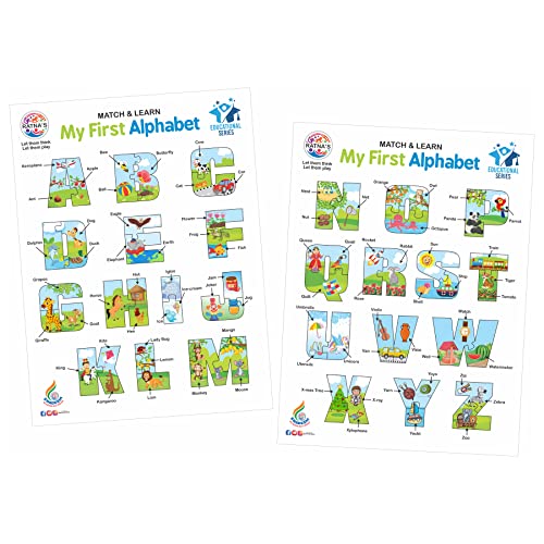 Image of Ratna's Match & Learn My First Alphabets 2 Pieces Educational Puzzle Teaching Different Alphabets & Objects for Kids