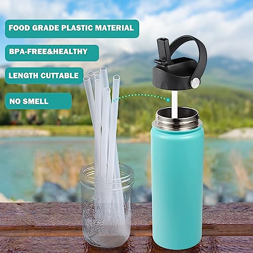 HEYSKAY Reusable Drinking Straw Compatible with Hydro Flask 18-64oz Wide Mouth Water Bottle with 2 Straw Brushes, 6 Pcs Replacement Clear Tritan Straws for Other Brand Wide Mouth Sport Water Bottle by HEYSKAY - Image 7