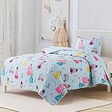 Soul & Lane Princess Kingdom Bedding Quilt Set - Queen with 2 Shams | Summer Lightweight Quilted Bedspread for Girls