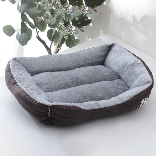 Kuber Industries Dog & Cat Bed|Polyester Face with Cotton & Polyester Filling|Comfortable and Durable|Rectangle Pet Bed for Enhanced Stretching Space|Machine Wash|QY036BR-L|Brown Kuber Industries Dog & Cat Bed|Polyester Face with Cotton & Polyester Filling|Comfortable and Durable|Rectangle Pet Bed for Enhanced Stretching Space|Machine Wash|QY036BR-L|Brown