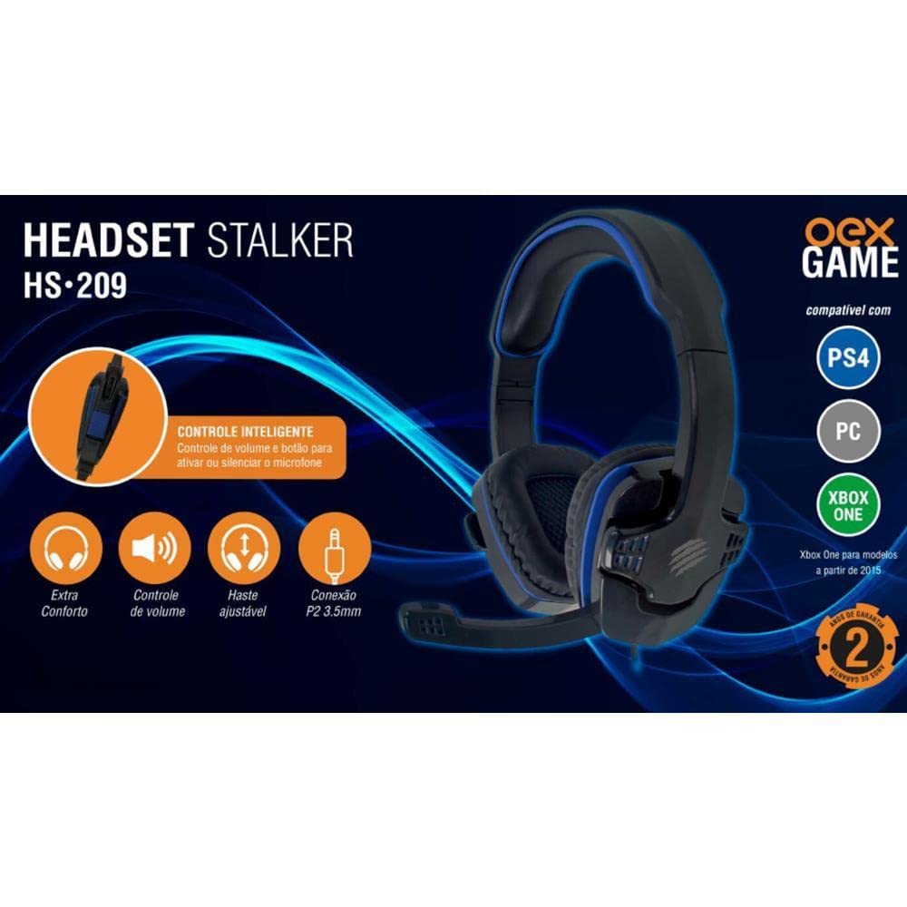 OEX GAME Fone de ouvido Headset Gamer Multiplataforma Stalker