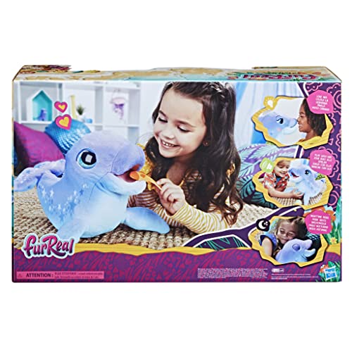 FurReal Hasbro Dimples, Mein lustiger Delfin, 80+ Geräusche und Reaktionen, interaktives Spielzeug, elektronisches Tierchen für Kinder ab 4 Jahren