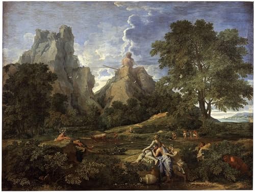 Pintura mural Paisaje con Polifemo lienzo para transformar paredes vacías 60x90cm