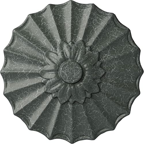 Image of Ekena Millwork CM09SHAGC 9 inchOD X 1 3 /8 inchP Shakuras Ceiling Medallion Fits Canopies Up to 1 3 /8 inch, Athenian Green Crackle