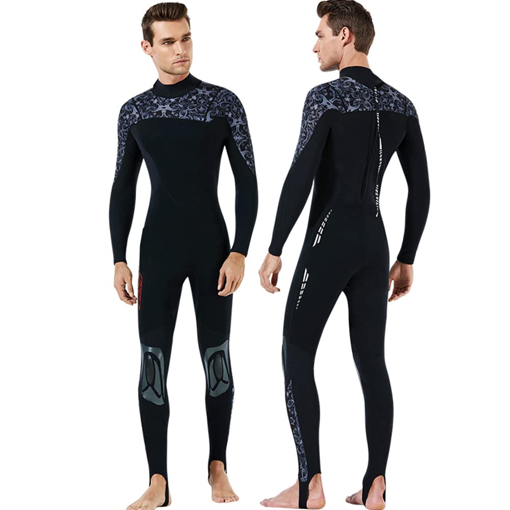 Costume da Bagno Subacqueo a Maniche Lunghe 3MM in Neoprene, Attrezzatura per Surf e Snorkeling, per Unisex, Grigio S