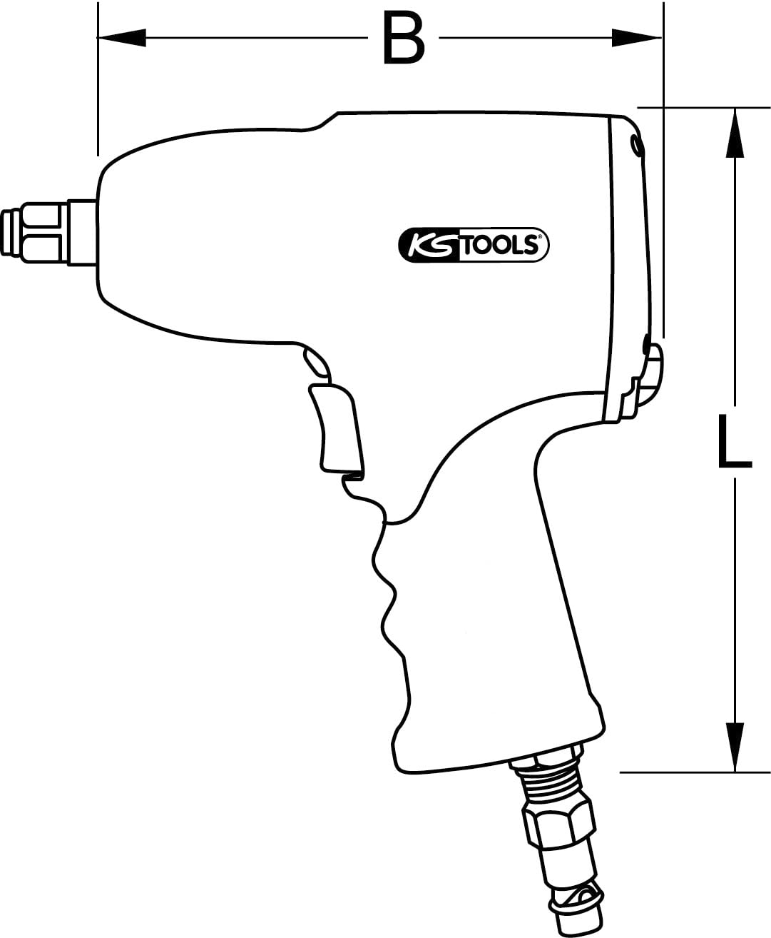 KS TOOLS 512.0002 Śrubokręt udarowy (zasil. pneumat.) pneumatyczny