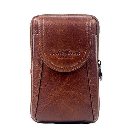 Genda 2Archer Ganchos Marrones del Bolso del Teléfono Móvil, de Cintura de Cuero Cover