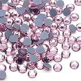 Hotfix Rhinestones Flatback Glass Rhinestone 6000PCS SS6 1.9-2.0MM Round Gems for Nails Art Glitter Crystals Stone DIY Bags Clothes Shoes (Pink)
