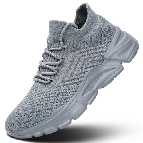 Mens Slip on Walking Shoes Running Tennis Athletic Sneakers Sport Casual Mesh Lightweight Breathable Gym Soft Sole