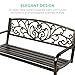 Best Choice Products 2-Person Metal Outdoor Porch Swing, Hanging Steel Patio Bench for Garden Deck w/Floral Accent, 485lb Weight Capacity - Bronze