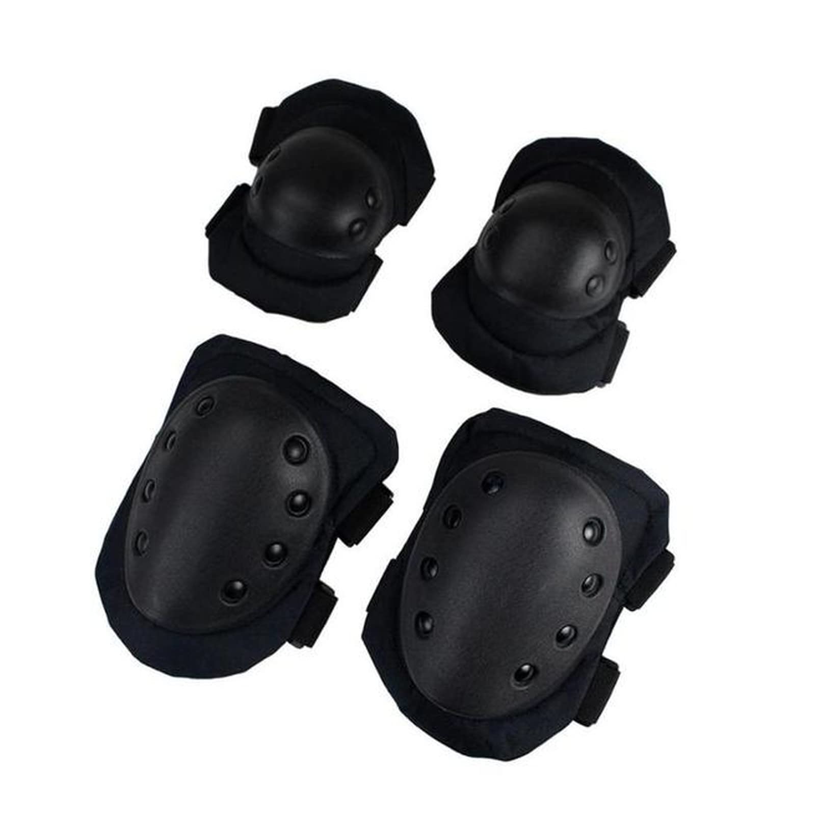 SCALZE Knee pads 4pcs / lot Adult Tactical Protection Pad Professional Gear Set Military Sports Knee Protector Elbow & Knee Pads Knee elbow pads (Size : Noir)