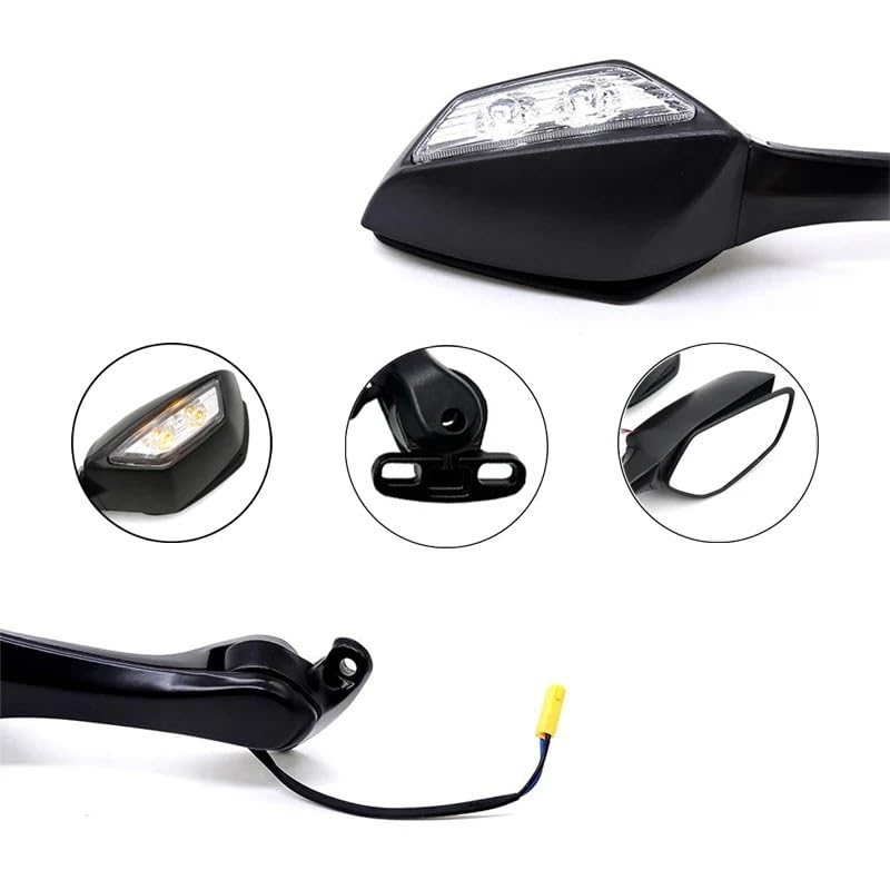 Espejos de motocicleta para Ninja con intermitentes para evitar accidentes 6