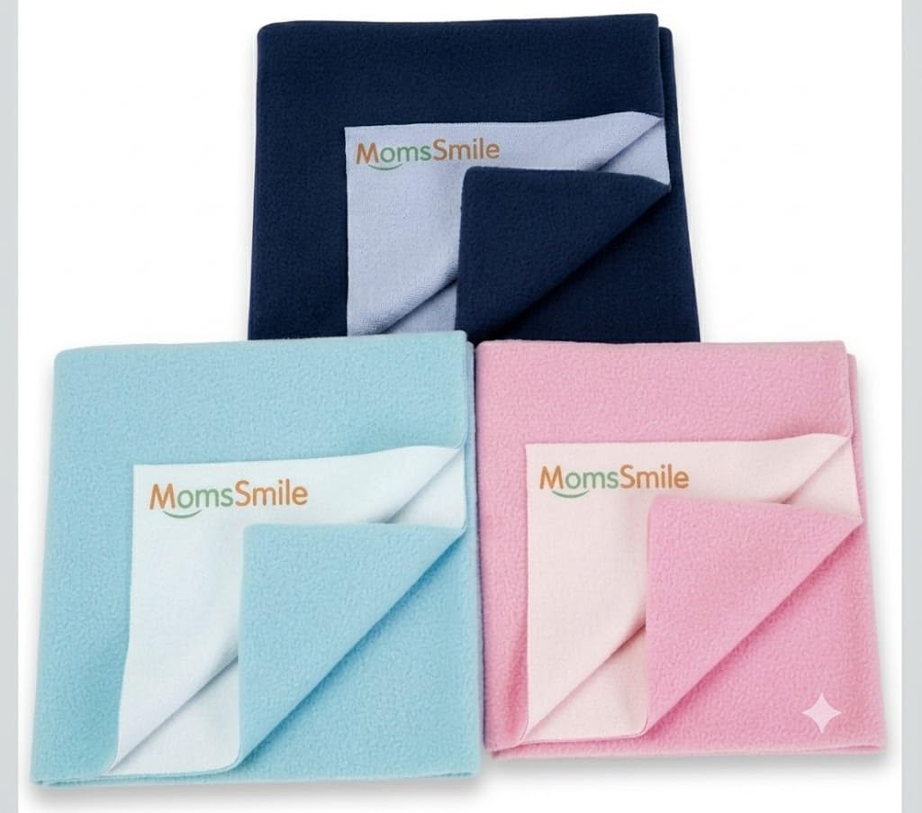 MomsSmile Drysheet New Born,Dry Sheet Anti-Piling Fleece Mattress Extra Absorbent Instant,Combo Pack of 4 for New Born Baby, Baby Bed Protector, Waterproof Sheet, Small Size 50x70cm,-image-21