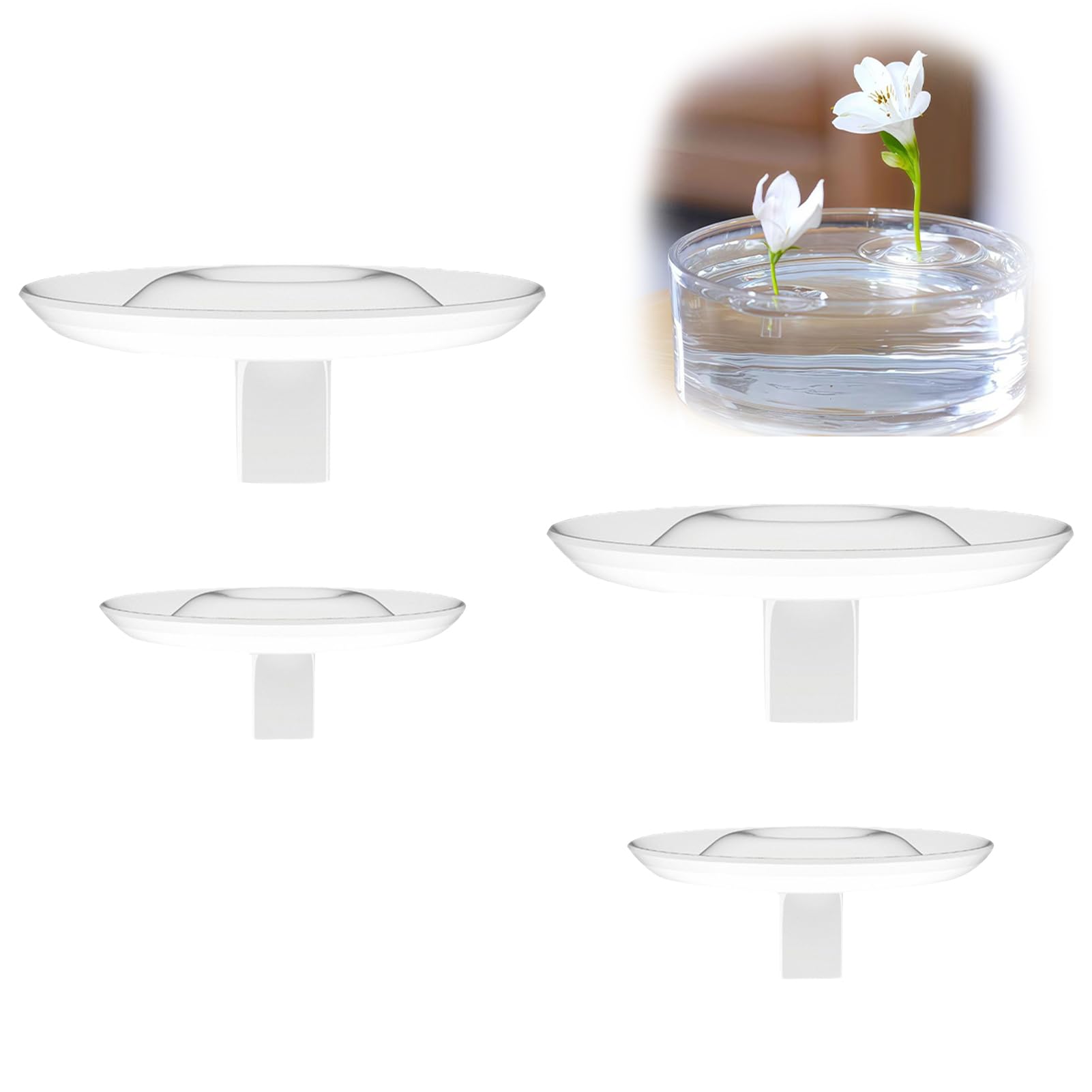 MIUPOO Float Flower Arrangement Holder,DIY Stem Holder for Flowers,Hanataba Flower Arranger Twist,Clear Acrylic DIY Bouquet Twister,2 Large and 2 Medium,4 Pieces.-image-48