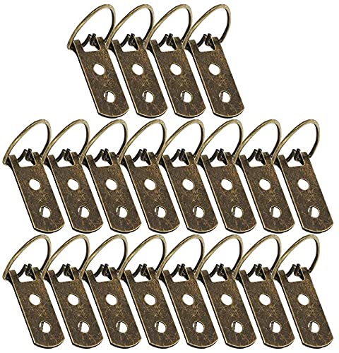 Image of 54mm x 16mm Double Holes D Ring Picture Hangers Hardware Assortment Kit, for Home Decoration Hanging Clock Paintings Artwork Creative Picture Frame Photo Hanging Solutions Bronze Tone 100pcs