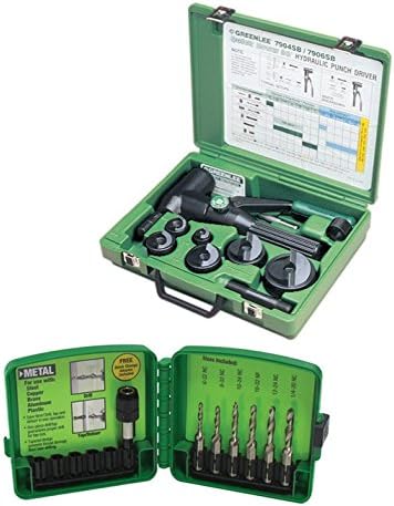 Greenlee 7906SB Quick Draw 90 Hydraulic Punch Driver with Conduit Sized Punches Bundle w/DTAPKIT 6pc Combination Drill and Tap Set (2 Items)